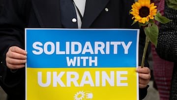 Protest in support of Ukraine amid Russia&#039;s invasion, in Brussels