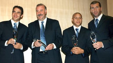 Ra&uacute;l, Del Bosque, Roberto Carlos y Zidane fueron galardonados en el a&ntilde;o 2002.