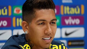 Brazil&#039;s Roberto Firmino during the press conference