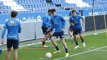 Trilli, en un entrenamiento del Deportivo de la pasada temporada.
