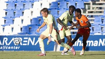 Arnu, en el partido frente a Países Bajos de España Sub-19.