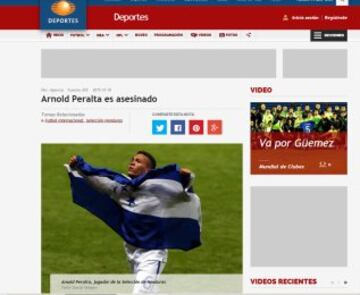 Prensa mundial impactada por la muerte de Arnold Peralta