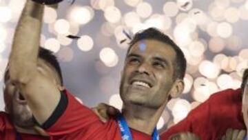 Rafael Márquez en el festejo por el triunfo sobre Estados Unidos.