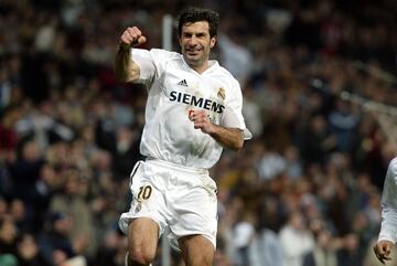 Figo llegó a Barcelona con 23 años para suplir la salida de Laudrup al Real Madrid. El luso se convirtió en un ídolo para la afición y en uno de los capitanes del equipo en las cinco temporadas que permaneció en el club. Convirtiéndose en el fichaje más caro hasta la fecha, su traición es recordada como la mayor de todos los tiempos. En el Real Madrid su llegada supuso la primera de la era de los "galácticos" y llegó a conseguir un Balón de Oro.