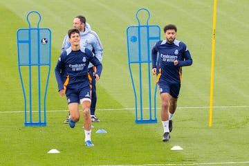 Chema Andrs y Edgar Pujol, en el entrenamiento matinal.