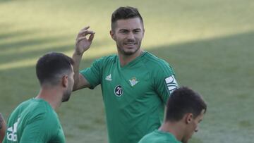 Tosca, en un reciente entrenamiento del Betis.