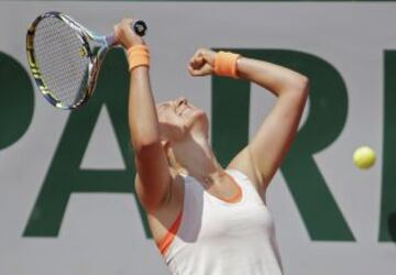 Victoria Azarenka celebra su pase a la semifinal que jugará contra Sharapova.