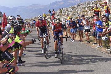 Nibali y Alberto Contador