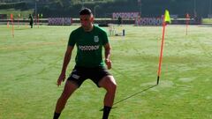 Diego Braghieri durante un entrenamiento con Nacional.