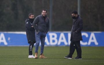 Borja Jim&eacute;nez, Juan Gim&eacute;nez y Carlos Rosende en Abegondo.