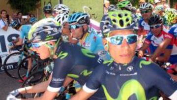 Nairo Quintana, en la salida de la tercera etapa de San Luis.