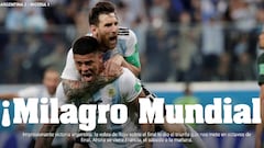 Prensa argentina festejó la clasificación: "¡Milagro Mundial!"