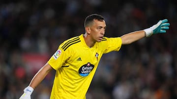 BARCELONA, SPAIN - OCTOBER 09: Agustin Marchesin of Celta Vigo gestures during the LaLiga Santander match between FC Barcelona and RC Celta at Spotify Camp Nou on October 09, 2022 in Barcelona, Spain. (Photo by Alex Caparros/Getty Images)