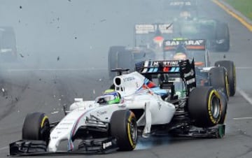 El Gran Premio de Australia, y por tanto el año 2014, ha empezado de forma frenética. Felipe Massa y Kamui Kobayashi han tenido un accidente y han dicho adiós antes de tiempo en la primera curva.