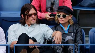 Los actores Diane Kruger y Norman Reedus presenciando la final del US Open entre Rafa Nadal y Kevin Anderson en el Arthur Ashe Stadium de Nueva York.