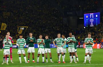 El Dortmund gole al Celtic (7-1) gracias a un estelar Adeyemi, que anot un hat-trick en la primera mitad. Guirassy y Emre Can, ambos desde el punto de penalti, completaron la manita del equipo alemn antes del descanso. El equipo escocs, que gole en la primera jornada al Slovan Bratislava, solo compiti durante los primeros minutos, cuando Maeda lleg a empatar el tanto inicial de Can.