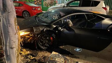 El vehículo de Jonathan Viera apareció así esta madrugada.