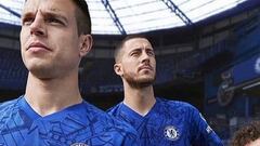 Hazard posa con la posible camiseta de la temporada 2019/20 junto con Azpilicueta.