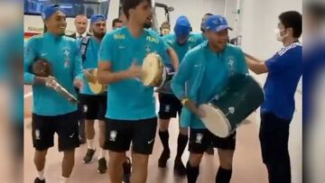 ¡Imperdible! La musical llegada de la Selección de Brasil