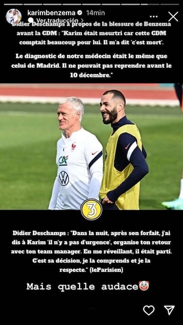 How did Benzema react to Deschamps’ interview on France World Cup injury? 