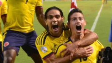 James y Falcao esperan conformar una dupla de oro para Colombia en la Copa América