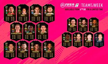 TOTW 42 de FIFA 19 Ultimate Team con Sterling y Marquinhos