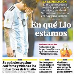 Las portadas en Argentina tras la debacle ante Croacia