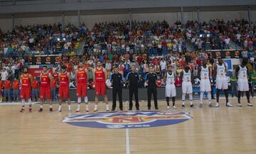 Spain and Senegal stand side by side.