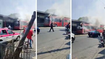 VIDEO: Así se incendió unidad de Metrobús en estación Upiicsa: qué sucedió y últimas noticias