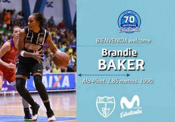 Brandie Baker, nueva jugadora del Movistar Estudiantes.