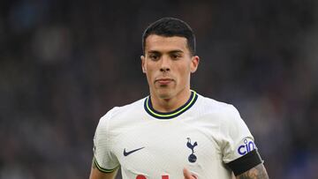 LEICESTER, ENGLAND - FEBRUARY 11: Pedro Porro of Tottenham looks on during the Premier League match between Leicester City and Tottenham Hotspur at The King Power Stadium on February 11, 2023 in Leicester, England. (Photo by Michael Regan/Getty Images)