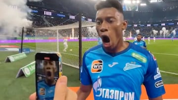 El colombiano se reportó con gol en la victoria parcial del Zenit 2-1 ante el Ajmat en la Premier de Rusia.