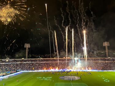 Final de ida de la Copa BetPlay entre Millonarios y Atlético Nacional en El Campín.