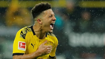 Jadon Sancho celebra un gol.