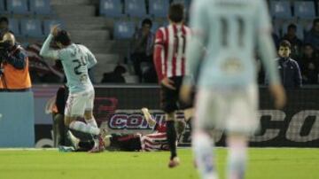 0-1. El colegiado Mateu Lahoz señaló penalti por derribo de Augusto a Muniain. Aduriz marcó desde los once metros.
