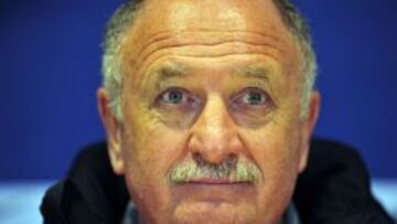 Luiz Felipe Scolari en un rueda de prensa en Stamford Bridge tras el amistoso Brasil-Rusia de la pasada semana.