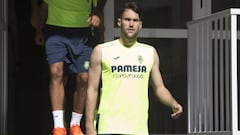 Alfonso Pedraza durante un entrenamiento con el Villarreal