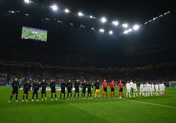 Formación de los equipos del Inter de MIlán y Real Madrid.