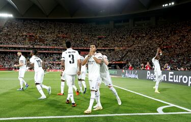 Rodrygo celebra el 1-0 del partido.