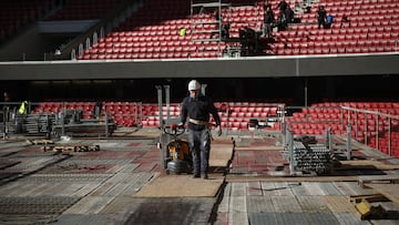 La pista de hielo del Riyadh Air Metropolitano va cogiendo forma