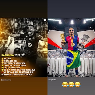 Ironía de Raphinha con el XI FIFPro 