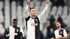 Cristiano celebra un gol con la Juve.