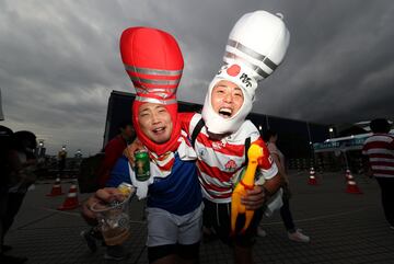 El rugby está de moda en Japón y se se puede ver en el ambiente previo a la disputa de los cuartos de final del Mundial de rugby entre la selección de Japón y y la sudafricana. 