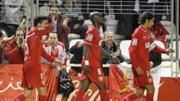 <b>CONTUNDENTE. </b>El Sevilla se dio un festín en el campo del Real Unión que deja sentenciada la eliminatoria.