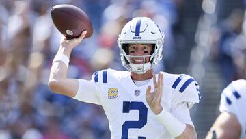 NASHVILLE, TENNESSEE - OCTOBER 23: Matt Ryan #2 of the Indianapolis Colts passes the ball against the Tennessee Titans during the first half at Nissan Stadium on October 23, 2022 in Nashville, Tennessee.   Andy Lyons/Getty Images/AFP