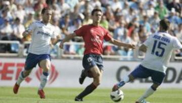 Oier Navarro durante un partido frente al Zaragoza.