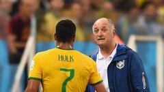 Luis Felipe Scolari y Hulk.