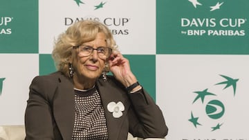 ?ngel Garrido, Manuela Carmena, Kelly Fairweather y Gerard Piqu谷 presentaron en Madrid el nuevo formato de Copa Davis.