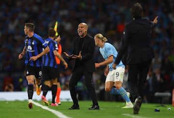 Pep Guardiola, entrenador del Manchester City, en la final de la Champions League.