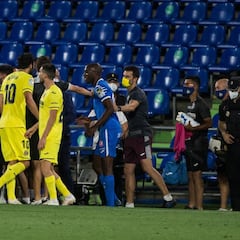 Tangana final en el túnel de vestuarios del Coliseum en la que debió intervenir la Policía